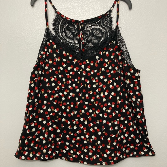 SHEIN Dainty Floral Top With Mesh Accent Sz Large - Picture 1 of 7